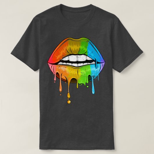 レインボーリップLGBT Tシャツ (デザイン正面)