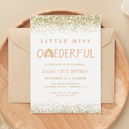 レインボーリッ恋しく思トオネダーフル1歳の誕生日 招待状