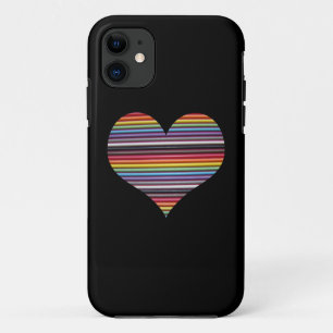 レインボーリボンケーブルハートiPhone 5/5Sケース iPhone 11 ケース