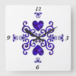 レインボーリリーとハート スクエア壁時計