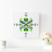 レインボーリリーとハート スクエア壁時計 (ホーム)