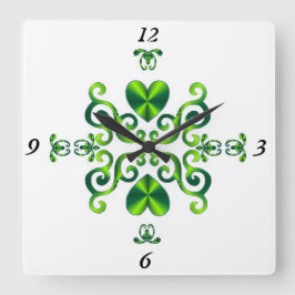 レインボーリリーとハート スクエア壁時計