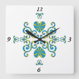 レインボーリリーとハート スクエア壁時計