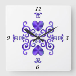 レインボーリリーとハート スクエア壁時計