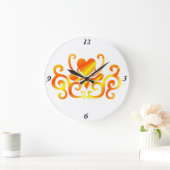 レインボーリリーとハート ラージ壁時計 (ホーム)