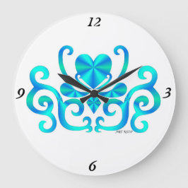 レインボーリリーとハート ラージ壁時計