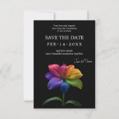 🌈 レインボーリリーの結婚式延期日通知 — QRコードで最新情報をお届け セーブザデート (正面)
