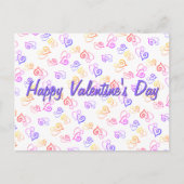 レインボーリンクハートパターンアートワークテンプレート シーズンポストカード (正面)