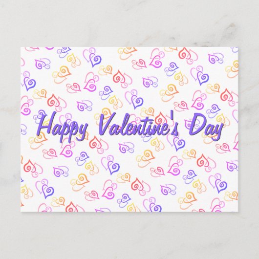 レインボーリンクハートパターンアートワークテンプレート シーズンポストカード (正面)