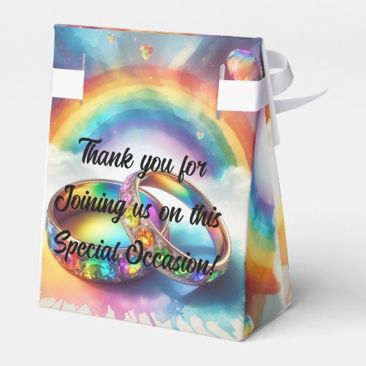 レインボーリングや輪ゲイレズビアン結婚式の引き出物 フェイバーボックス (裏面サイド)