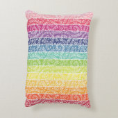 レインボーリーフパターンボホ アクセントクッション (裏面(縦))