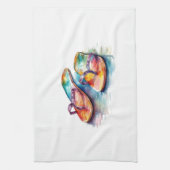 レインボーリーフビーチサンダル キッチンタオル (縦)