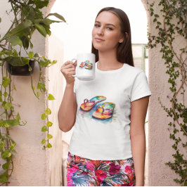 レインボーリーフビーチサンダル コーヒーマグカップ