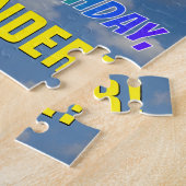 レインボールック"10" & "ハッピーバースデー",曇り空 ジグソーパズル (側面)