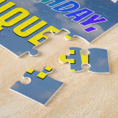 レインボールック"12" & "ハッピーバースデー",曇り空 ジグソーパズル (側面)