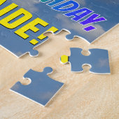 レインボールック"16" & "ハッピーバースデー",曇り空 ジグソーパズル (側面)