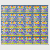 レインボールック"16" & "ハッピーバースデー",雲,空 ラッピングペーパー (フラット)