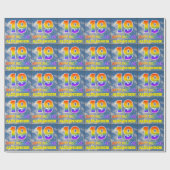 レインボールック"19" & "ハッピーバースデー"，雲，空 ラッピングペーパー (フラット)