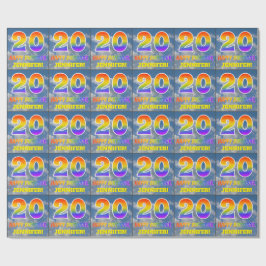 レインボールック"20" & "ハッピーバースデー"，雲，空 ラッピングペーパー