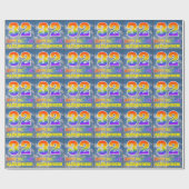 レインボールック"32" & "ハッピーバースデー"，雲，空 ラッピングペーパー (フラット)