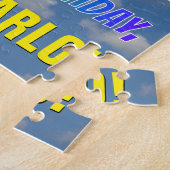 レインボールック"34" & "ハッピーバースデー",曇り空 ジグソーパズル (側面)