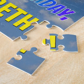 レインボールック"35" & "ハッピーバースデー",曇り空 ジグソーパズル (側面)