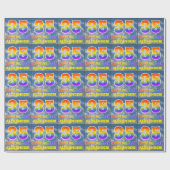 レインボールック"35" & "ハッピーバースデー"，雲，空 ラッピングペーパー (フラット)