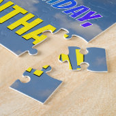 レインボールック"36" & "ハッピーバースデー",曇り空 ジグソーパズル (側面)