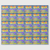 レインボールック"36" & "ハッピーバースデー"，雲，空 ラッピングペーパー (フラット)