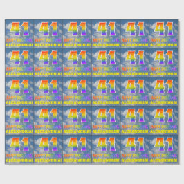 レインボールック"41" & "ハッピーバースデー"，雲，空 ラッピングペーパー