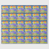 レインボールック"42" & "ハッピーバースデー"，雲，空 ラッピングペーパー (フラット)