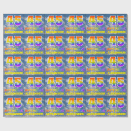 レインボールック"45" & "ハッピーバースデー"，雲，空 ラッピングペーパー