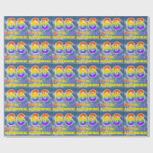 レインボールック"66" & "ハッピーバースデー"，雲，空 ラッピングペーパー (フラット)