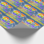 レインボールック"67" & "ハッピーバースデー"，雲，空 ラッピングペーパー (角)