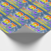 レインボールック"87" & "ハッピーバースデー"，雲，空 ラッピングペーパー (角)