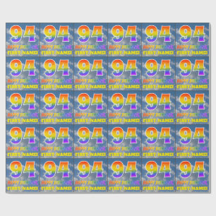 レインボールック"94" & "ハッピーバースデー",雲,空 ラッピングペーパー