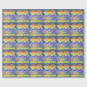 レインボールック "99" & "ハッピーバースデー" 、雲、空 ラッピングペーパー (フラット)