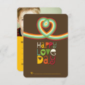 レインボーループ教室バレンタインの写真カード 招待状 (正面/裏面)