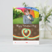 レインボーループ教室バレンタインの写真カード 招待状 (スタンド正面)