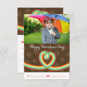 レインボーループ教室バレンタインの写真カード 招待状 (正面/裏面)