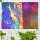 レインボールーラルランドスケープタオル キッチンタオル (折り畳み)