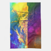 レインボールーラルランドスケープタオル キッチンタオル (縦)