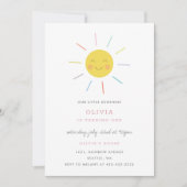 レインボーレイズキッドの誕生日パーティーのサンシャイン 招待状 (正面)