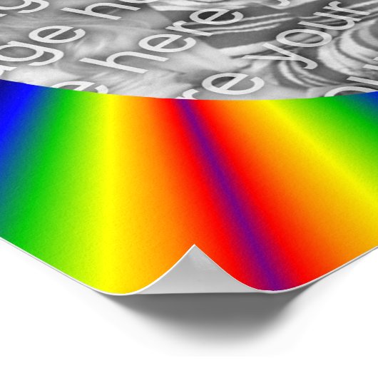 レインボーレイフレーム独自の写真を作成 ポスター (角)