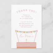 レインボーレイヤケーキガールフォトバースデーパーティー サンキューカード (正面)