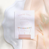 レインボーレイヤケーキガールフォトバースデーパーティー サンキューカード