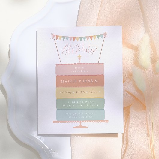 レインボーレイヤケーキバジェットバースデーパーティー