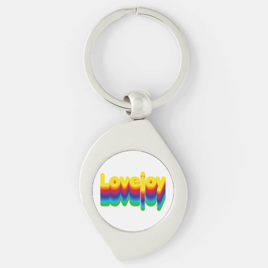 レインボーレイヤラブジョイ名ラベル キーホルダー (正面)