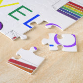 レインボーレイヤーケーキスライスLGBTゲイプライドラブハート ジグソーパズル (側面)