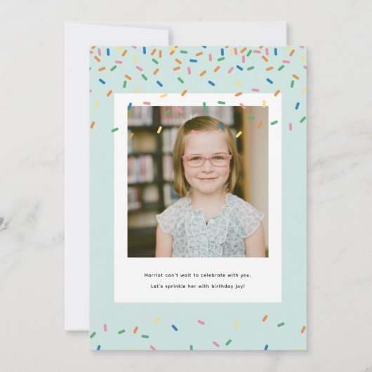 レインボーレイヤーケーキ誕生日パーティー 招待状 (裏面)